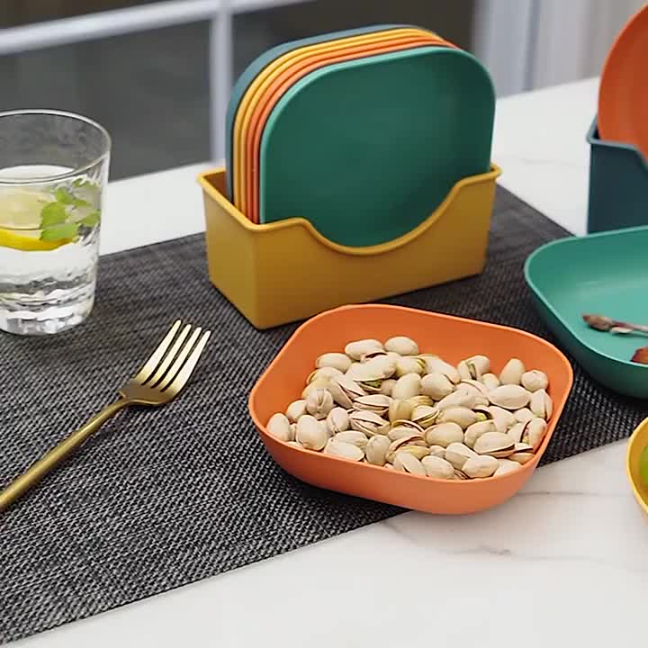 Plastic Plates with Stand 10 PCS