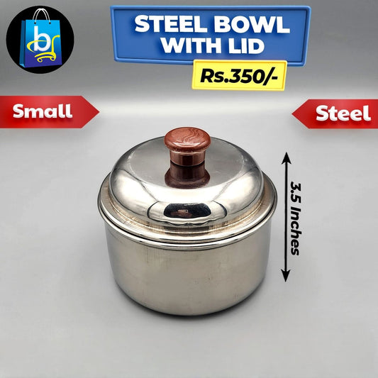 Steel Bowl With lid - small