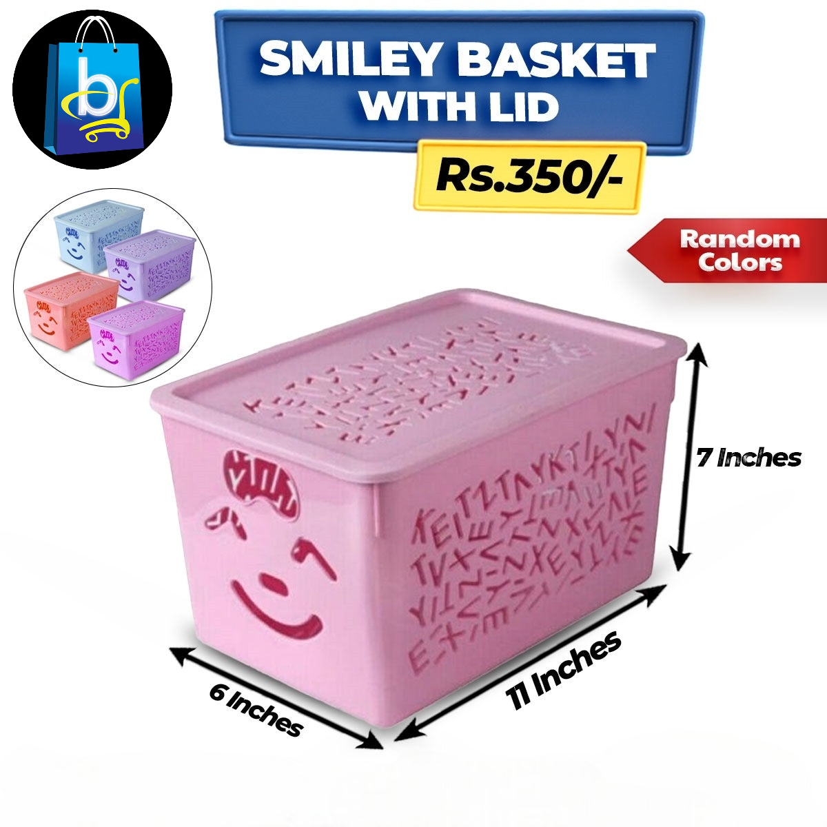 Smiley Basket With Lid