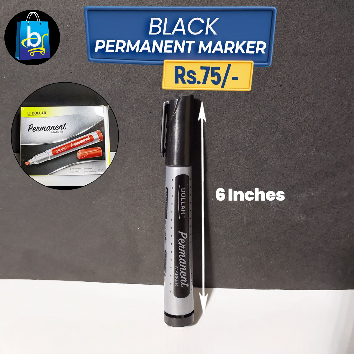 1 Pec Black Permanent Marker