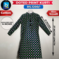 Doted Print Ladies Cotton Kurti - Small
