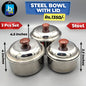 Steel Bowl With lid Set