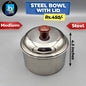 Steel Bowl With lid - Medium