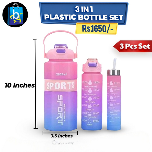 Plastic Water Bottle 3 Pcs Set
