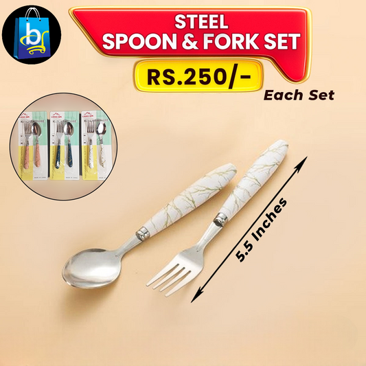 Steel Spoon Fork Set