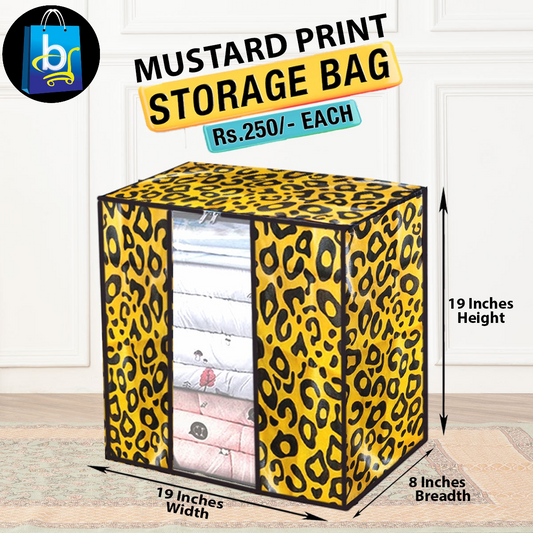 Mustard Print Storage Bag