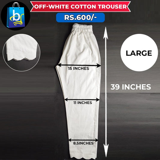 Off-White Ladies Cotton Trouser-Large